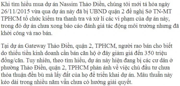 Cập nhật tiến độ dự án Gateway Thảo Điền .