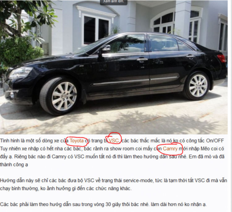 Tắt chức năng VSC trên Camry 3.5Q - dành cho bác nào chại máo lửa