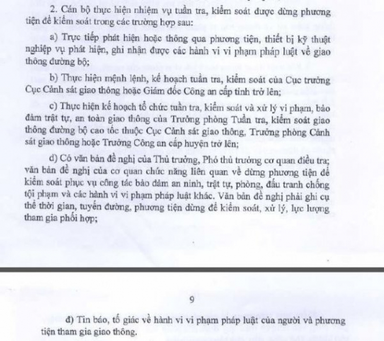 Quyền của cảnh sát giao thông theo quy định mới