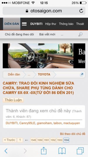 Camry: Trao đổi kinh nghiệm sửa chữa, phụ tùng Camry 8X 9X 0X (Đời 86 đến 2000) Camry: Trao đổi kinh nghiệm sửa chữa, phụ tùng Camry 8X 9X 0X (Đời 86 đến 2000)