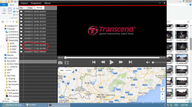 Transcend DrivePro 220 bị lỗi tên file và nhiều đoạn ko quay được ???