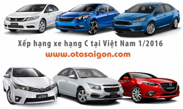 Xếp hạng xe hạng C bán chạy nhất Việt Nam tháng 1/2016