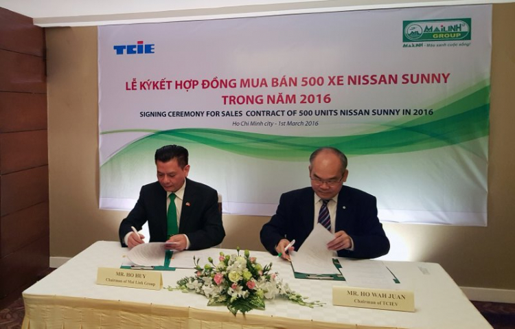 TCIE Việt Nam và Mai Linh Group ký kết hợp đồng 500 xe Nissan Sunny XL