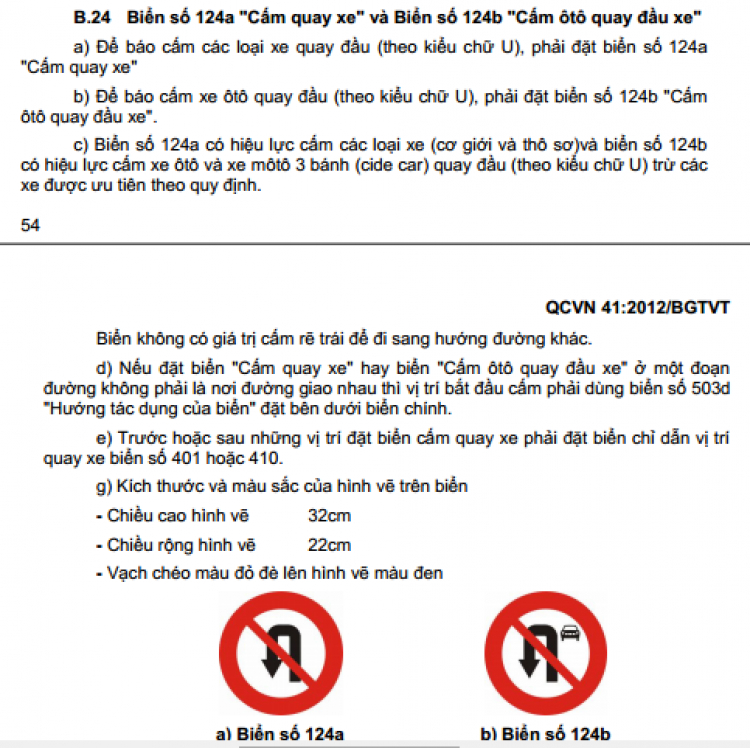 Biển cấm rẽ trái thì có cấm quay đầu luôn ko?