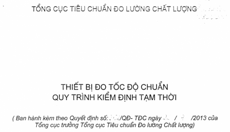 Sai số của máy bắn tốc độ