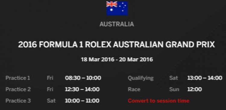 F1 2016 - Australia