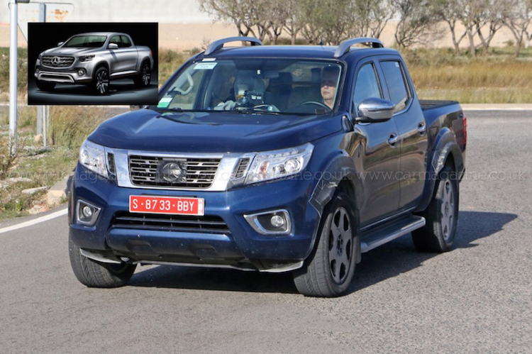 Bán tải của Mercedes "đội lốt" Nissan Navara chạy thử trên đường