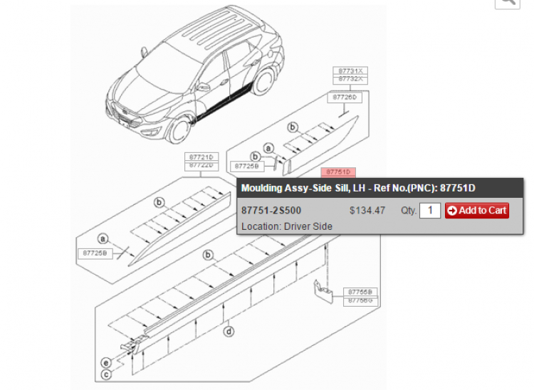 Em muốn đổi (về zin) bệ bước cho bác nào có Hyundai Tucson 2014