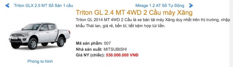 Xe Triton GL tiêu thụ 17 lít/100Km ? Xe Triton GL tiêu thụ 17 lít/100Km ?