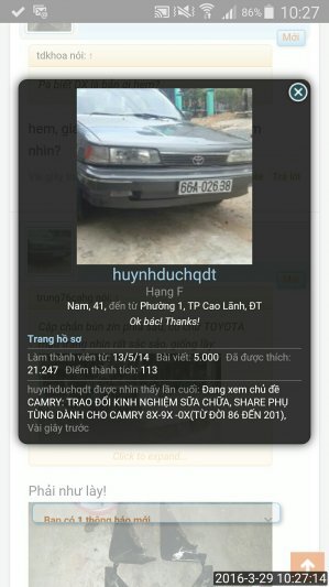 Camry: Trao đổi kinh nghiệm sửa chữa, phụ tùng Camry 8X 9X 0X (Đời 86 đến 2000)