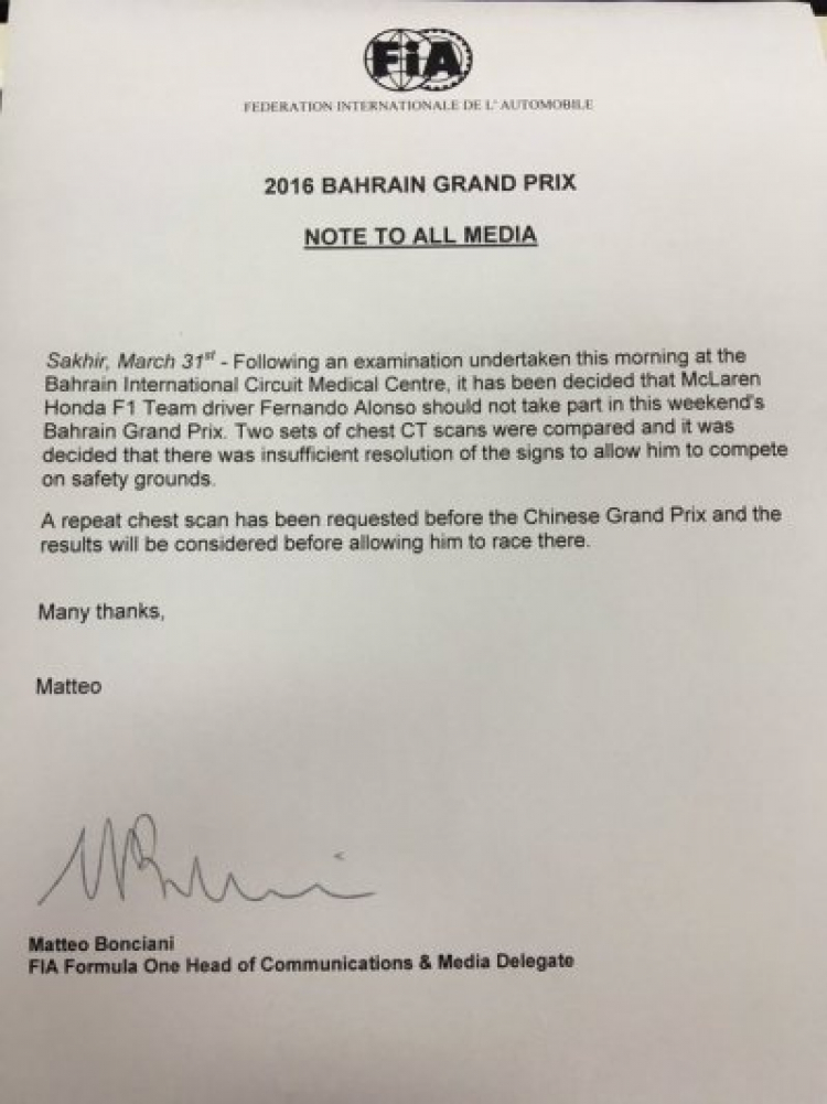 F1 2016 Bahrain 3/4/2016