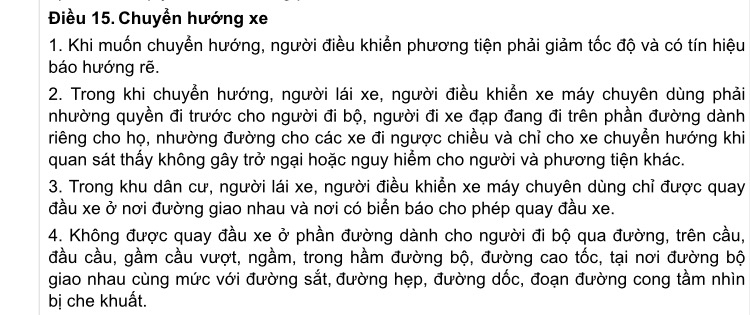 Đường 2 chiều, cấm ôtô 1 chiều, em quay đầu được không?