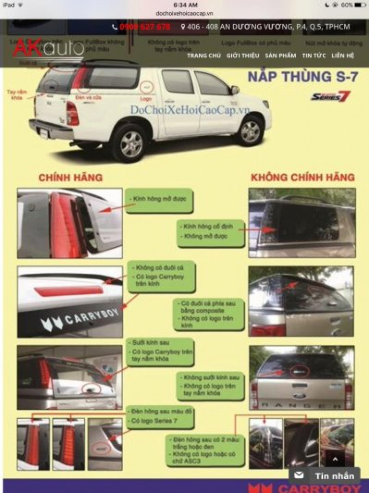 Nắp thùng dành cho xe pick up thương hiệu Carryboy