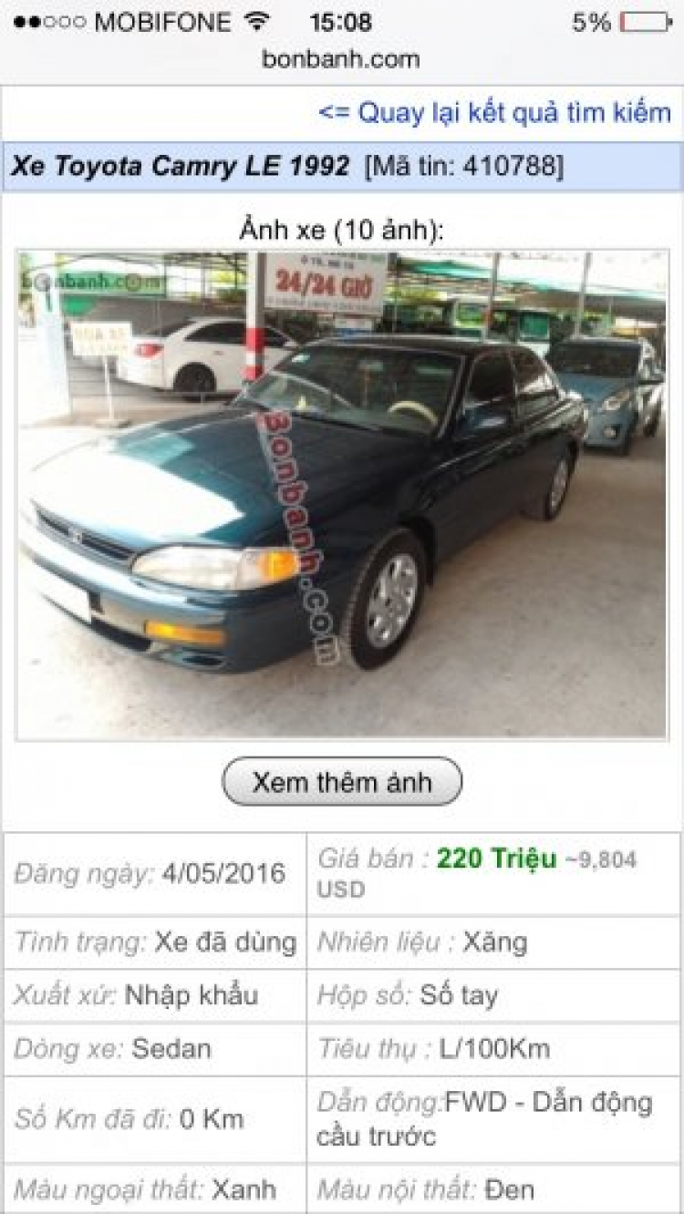 Camry: Trao đổi kinh nghiệm sửa chữa, phụ tùng Camry 8X 9X 0X (Đời 86 đến 2000)