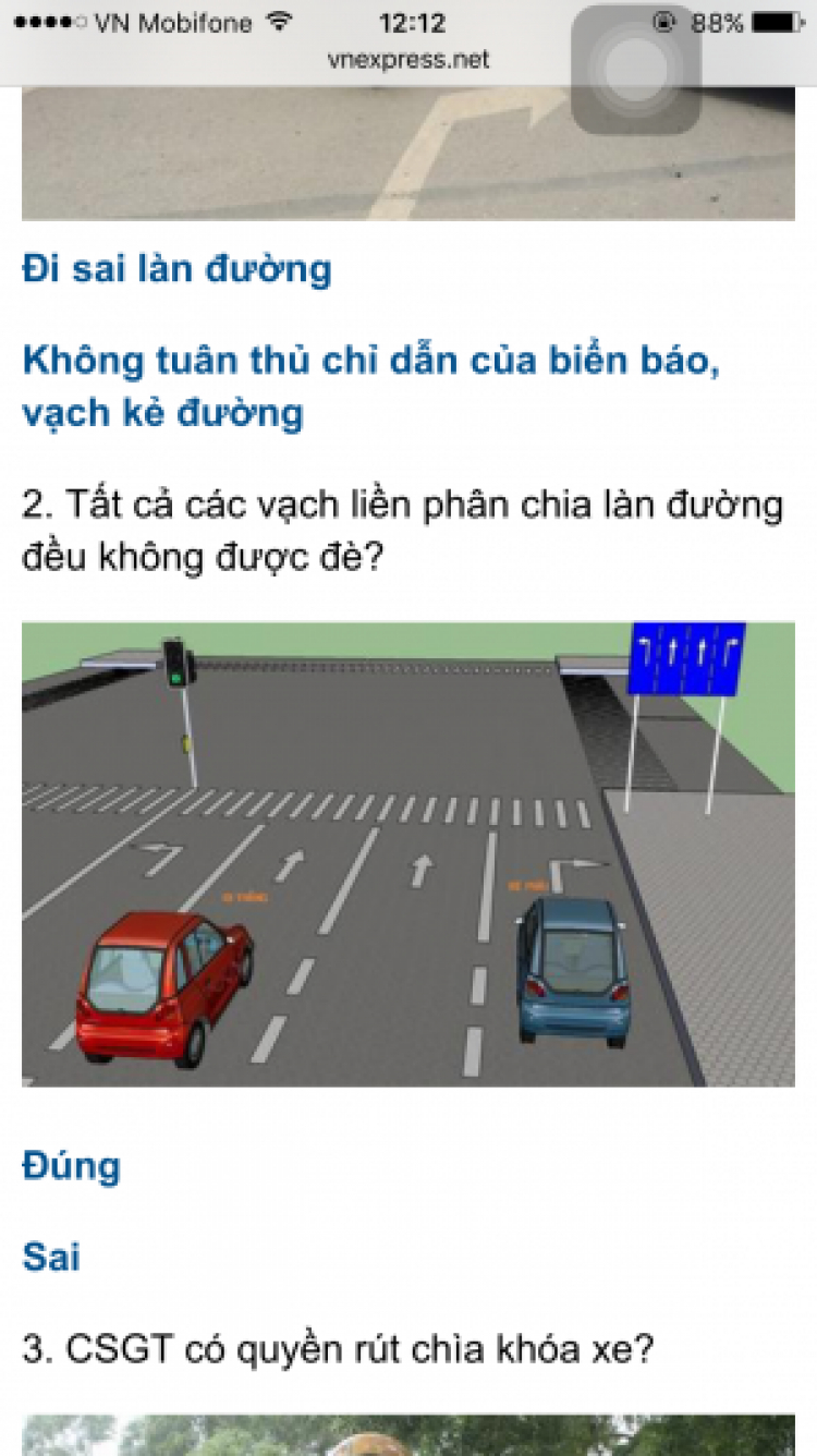 Cán vạch liền trước ngã 4 có nhiều làn