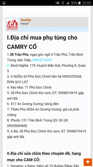 Camry: Trao đổi kinh nghiệm sửa chữa, phụ tùng Camry 8X 9X 0X (Đời 86 đến 2000)