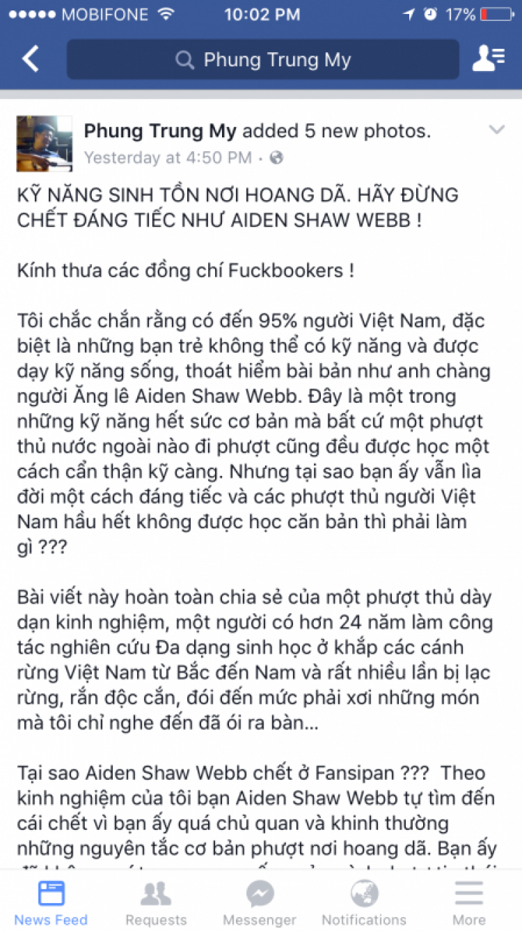 Anh Aiden đã nằm lại trên Fansipan