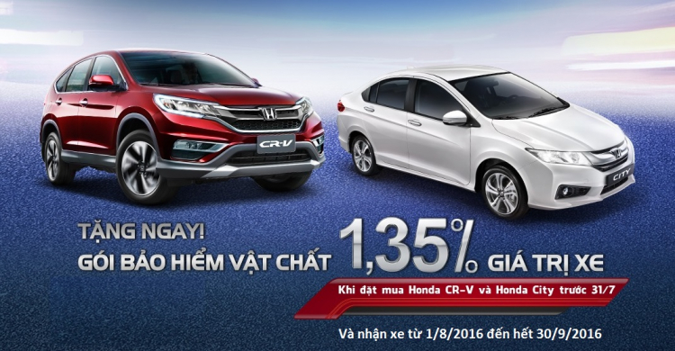 Chương trình tri ân đặc biệt khi mua Honda CR-V và Honda City