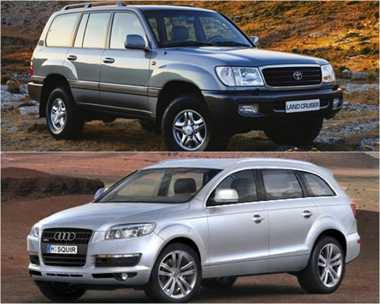 Land Cruser 2001 vs Audi Q7 2006. Land thắng.