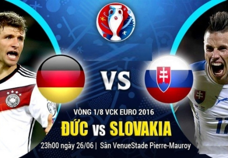 [EURO 2016 vòng 16] Đức vs Slovakia (23h00, 26/6)