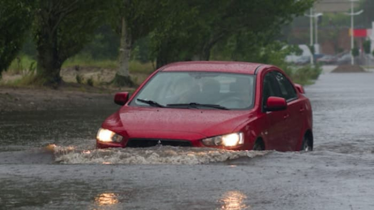 Những chiếc xe lớn có thể bị cuốn trôi trong dòng nước cạn (video)