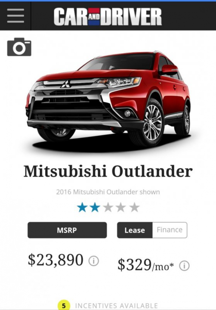 Mitsubishi Outlander 2016 âm thầm về Đại Lý, giá dự kiến 920 triệu