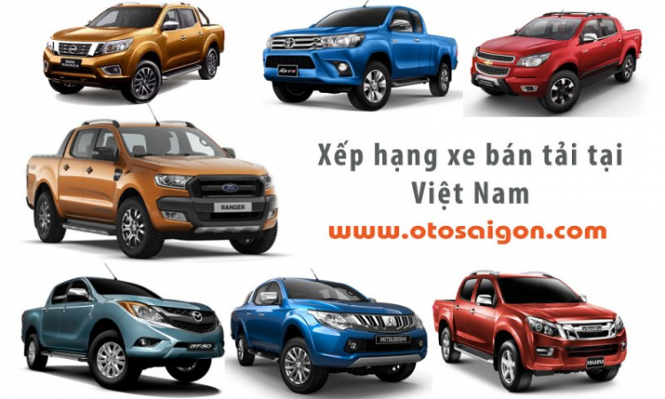 Xếp hạng xe bán tải tại Việt Nam tháng 6/2016