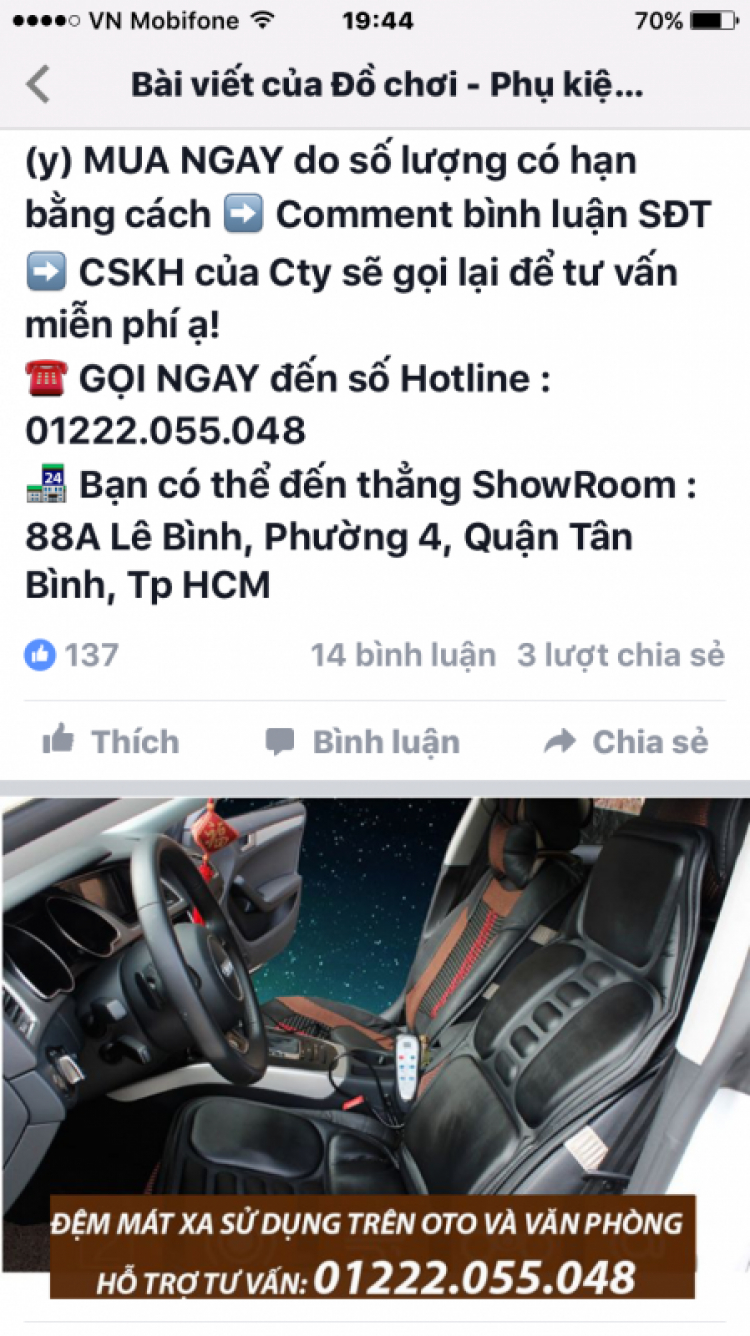 Cảnh giác ghế massa nhe các bác!