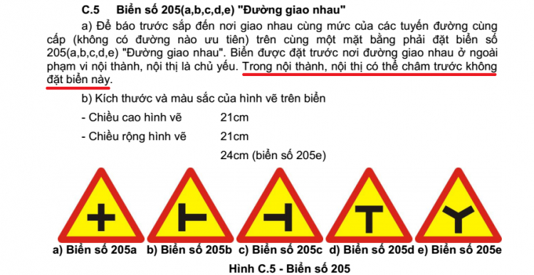 Vào giao lộ ngã ba phải báo hiệu