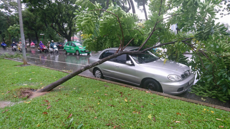 MƯA BÃO THÌ ĐỪNG ĐI RA ĐƯỜNG BẤT KỂ XE GÌ !