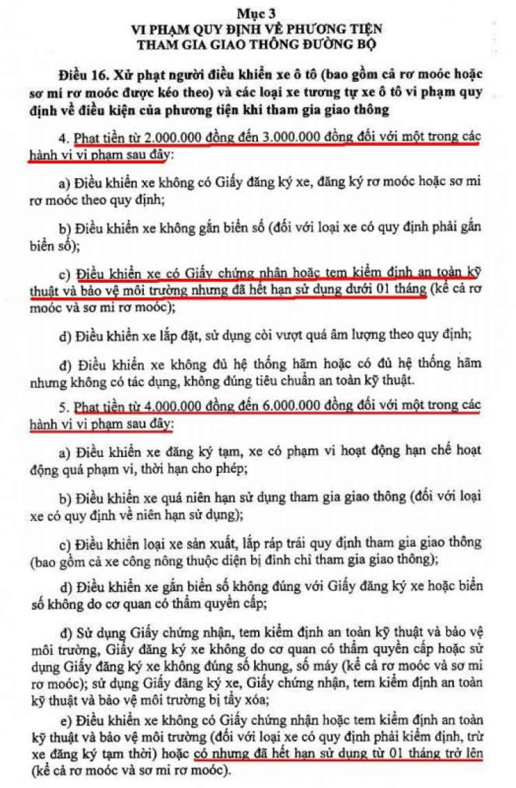 NĐ 46/2016 về QĐ XỬ PHẠT VI PHẠM HÀNH CHÍNH GTDB CÓ HIỆU LỰC TỪ 1/8