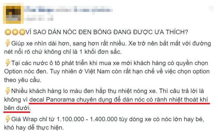 [Video] Ưu nhược điểm của việc dán nóc đen panorama