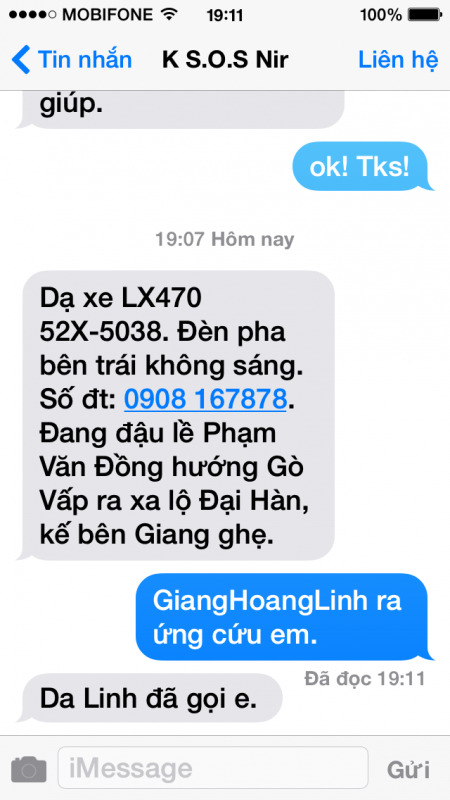 Kinh nghiệm phối hợp với S.O.S giải quyết sự cố trên đường thiên lý.