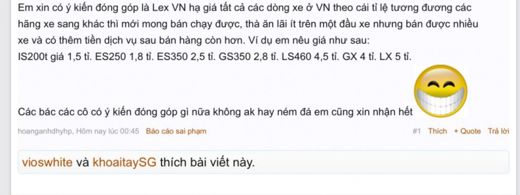 Lexus Việt Nam sai lầm trong kinh doanh.
