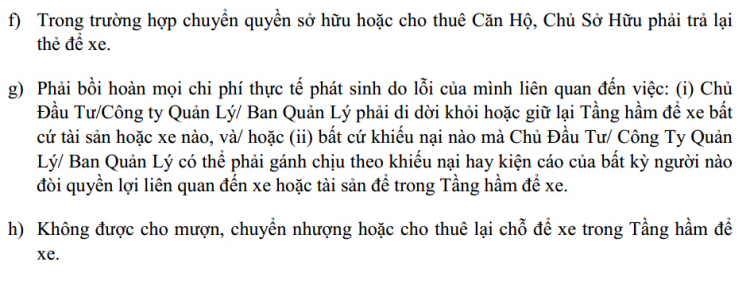 Khách thuê chung cư không được đậu xe hơi?