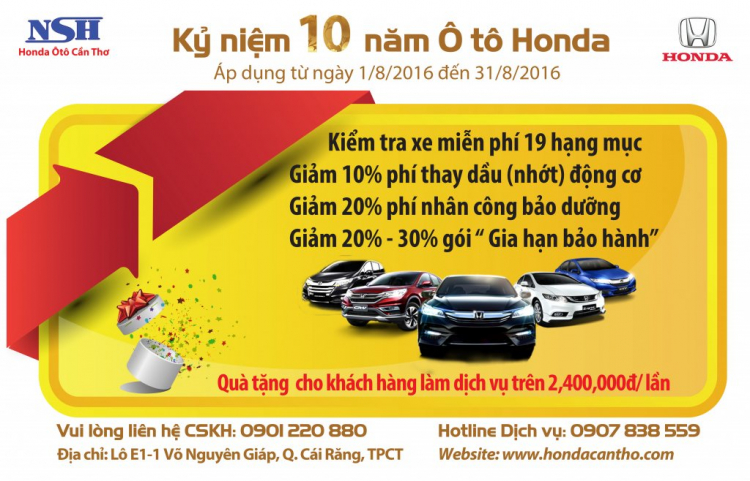Kỉ niệm 10 năm Ô tô Honda