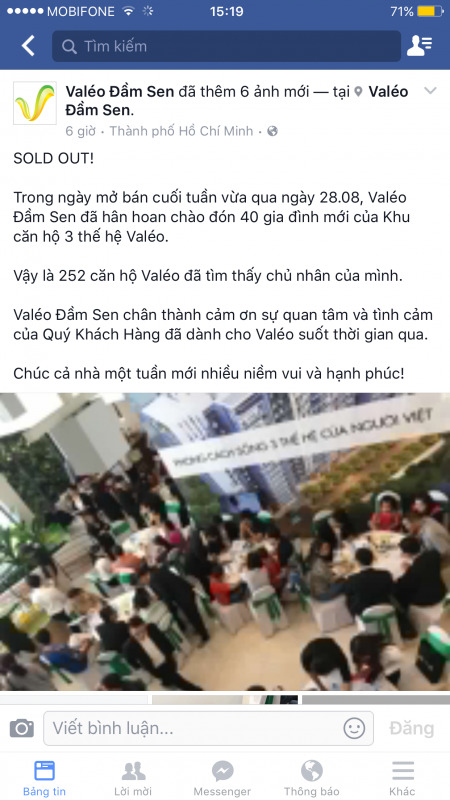 Mua CH dự án Valeo Đầm sen để ở có nên kg mấy Anh ?