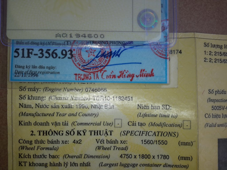 Thanh lý phụ tùng Previa 9x