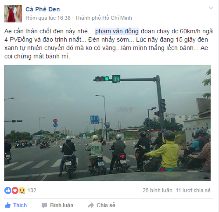 Cẩn thận đèn tín hiệu Phạm Văn Đồng - Đào Trinh Nhất