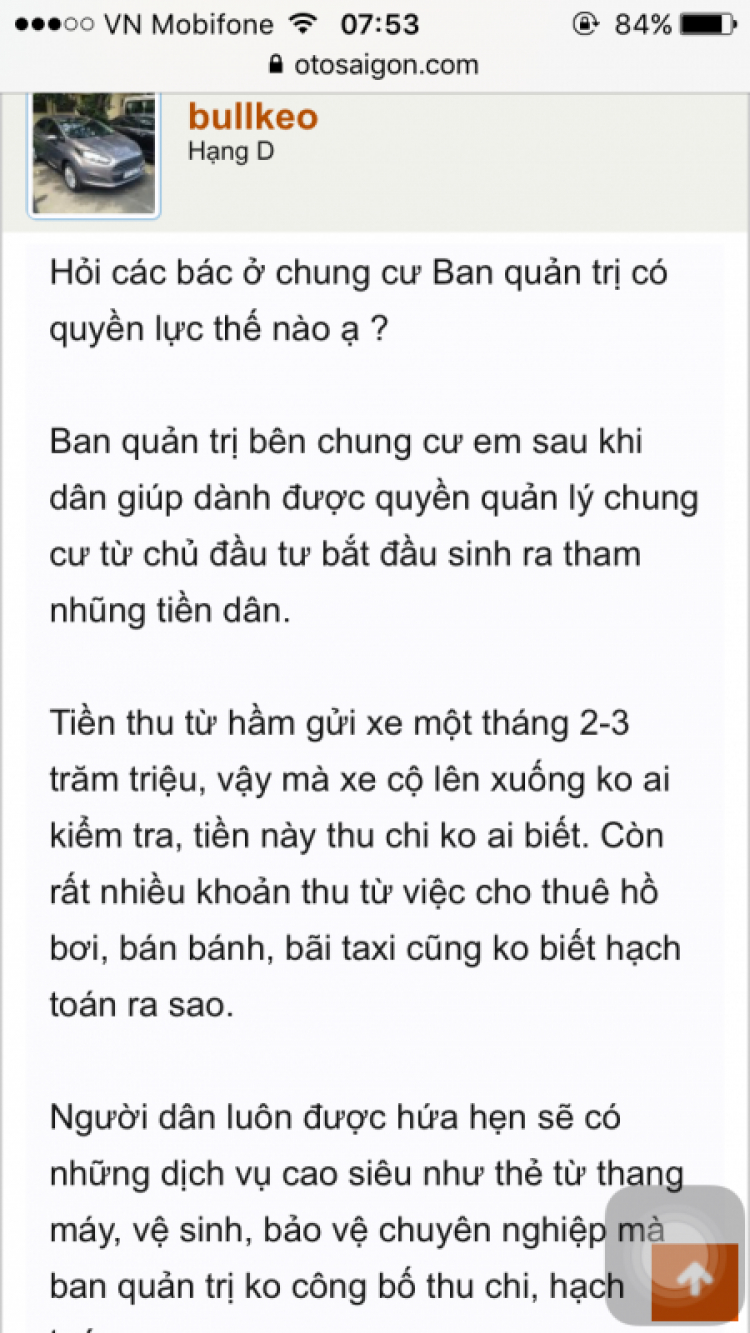 Khảo sát phí dịch vụ chung cư