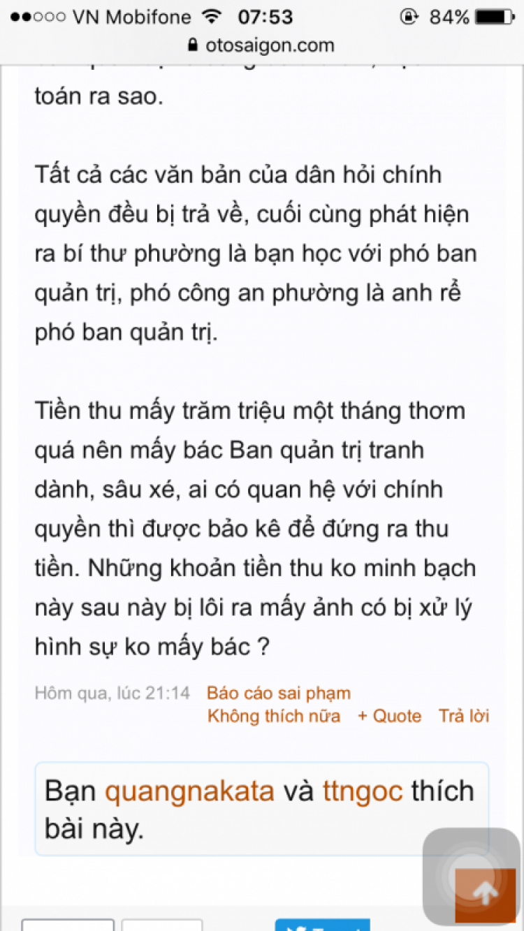 Khảo sát phí dịch vụ chung cư