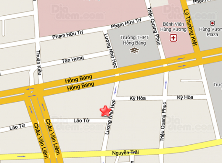 Đường cho phép đỗ xe xung quanh bệnh viện Hùng Vương Q.5