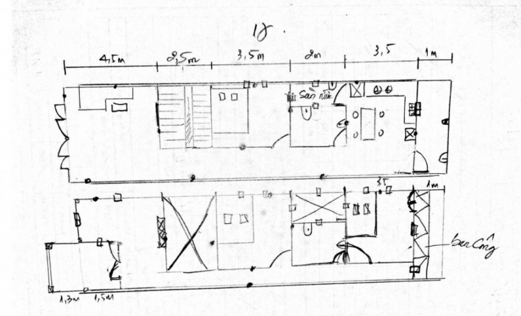 Nhờ Tư vấn xây nhà 1 trệt 1 lầu 5x22