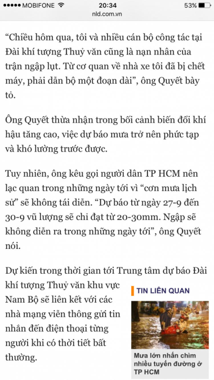 Mưa lớn, nước ngập và trách nhiệm dự báo thời tiết???