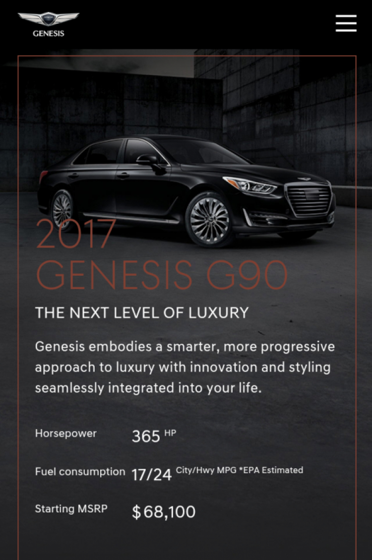 Genesis G90 chính thức bán tại Việt Nam