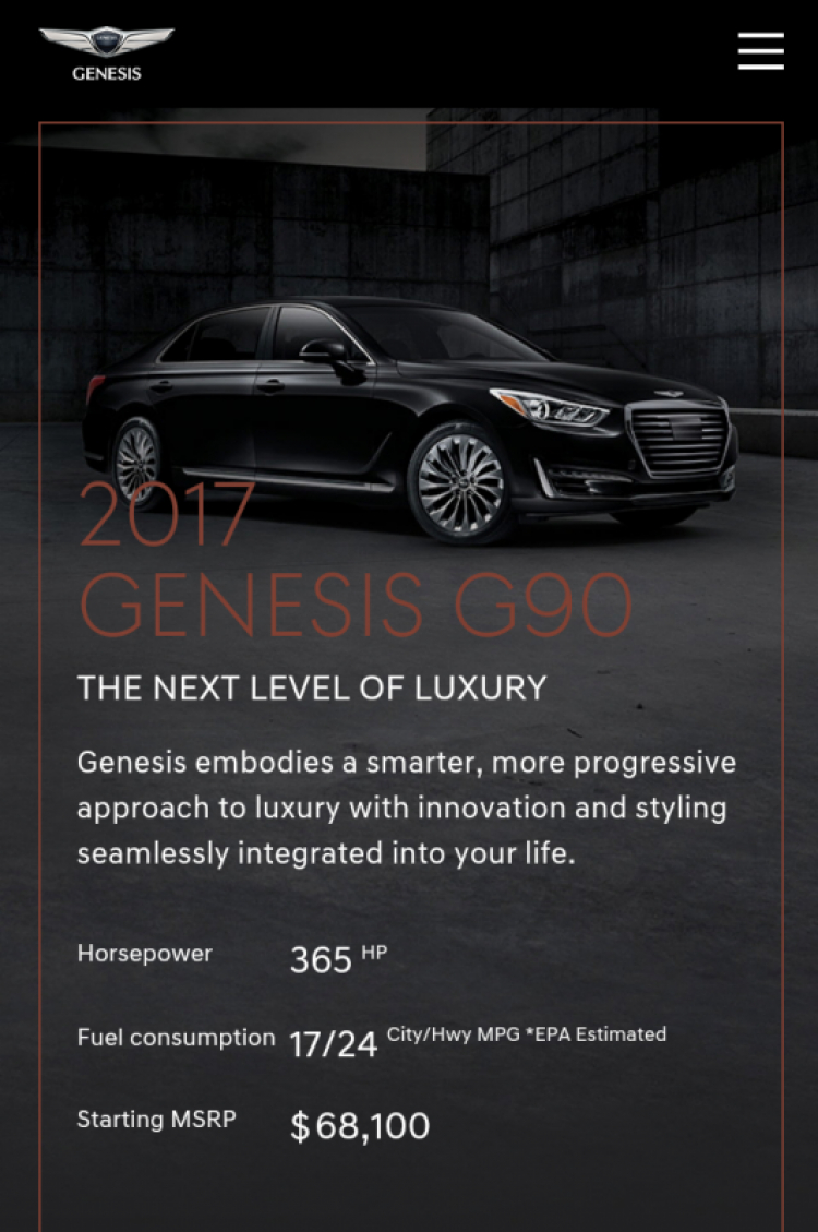 Genesis G90 chính thức bán tại Việt Nam Genesis G90 chính thức bán tại Việt Nam