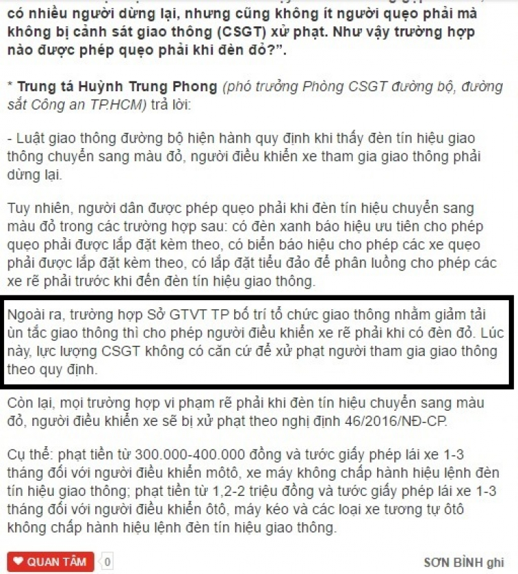 SG sắp phạt 2b rẽ phải khi đèn đỏ?