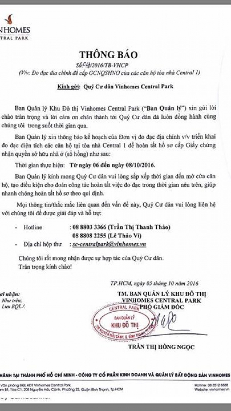 Cập nhật tiến độ Vinhomes Central Park