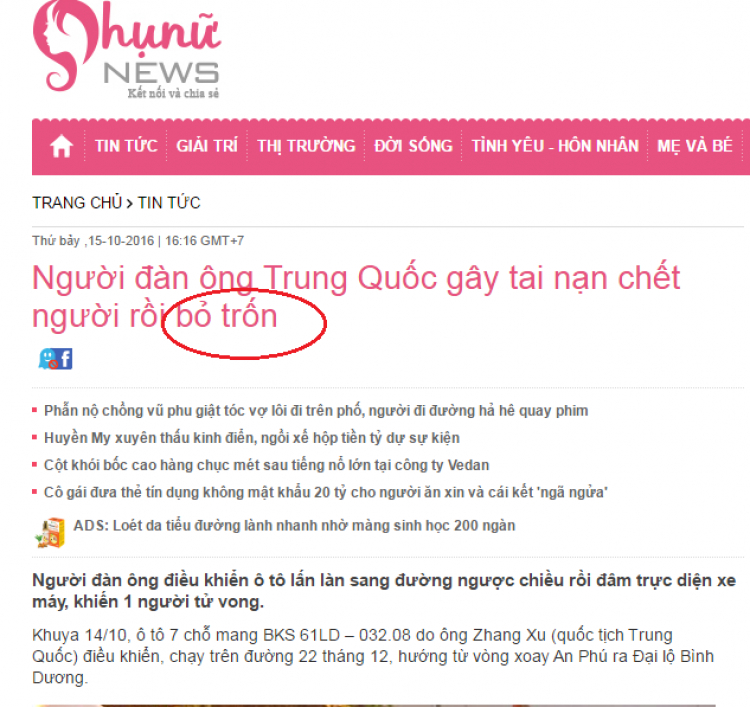 Tài TQ lấn trái, đâm chết người rồi...bỏ trốn! Tài TQ lấn trái, đâm chết người rồi...bỏ trốn!