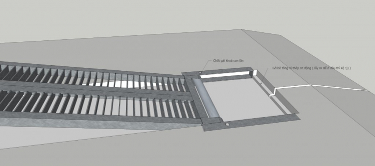 Làm cầu thang sắt cho xe vào nhà.